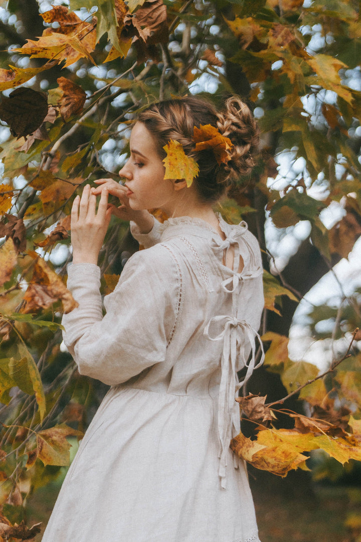 Beverly 31 Victorian Linen Dress