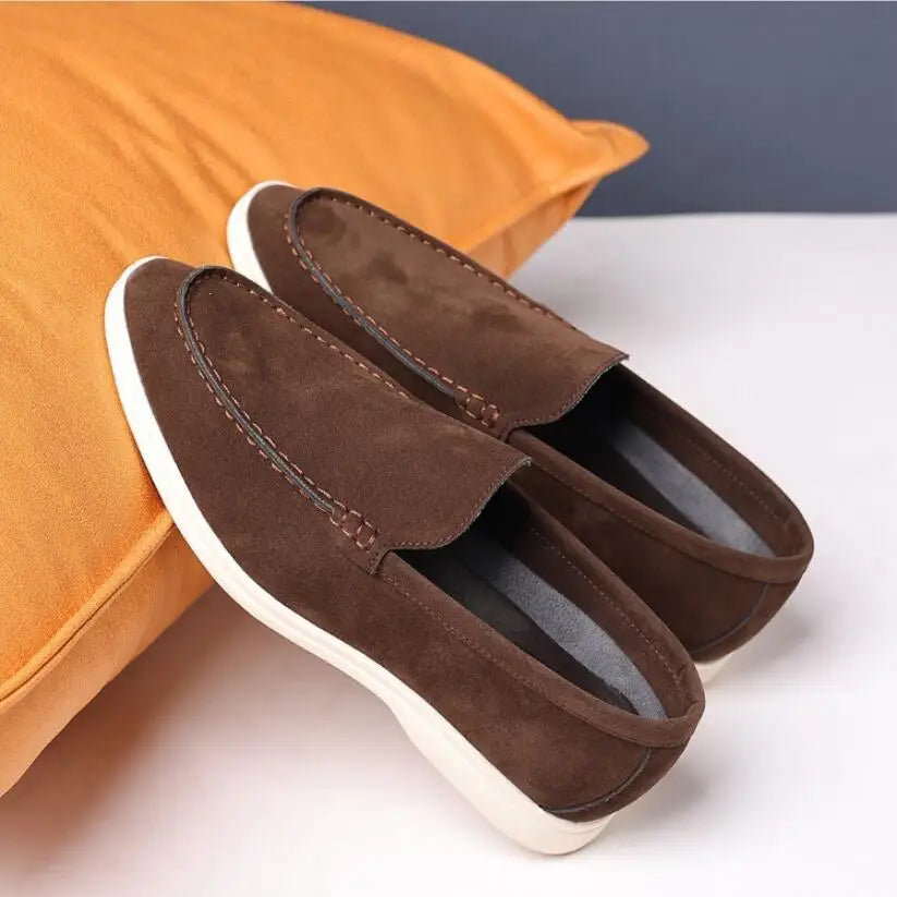 Men's Suede Leather Slip-On Loafers – Classic & Trendy