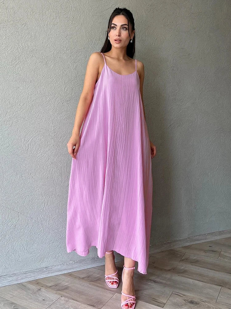 Women's Elegant Pleated Long Nightdress