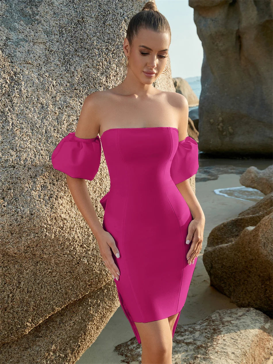 Women's Off-Shoulder Bodycon Bandage Dress