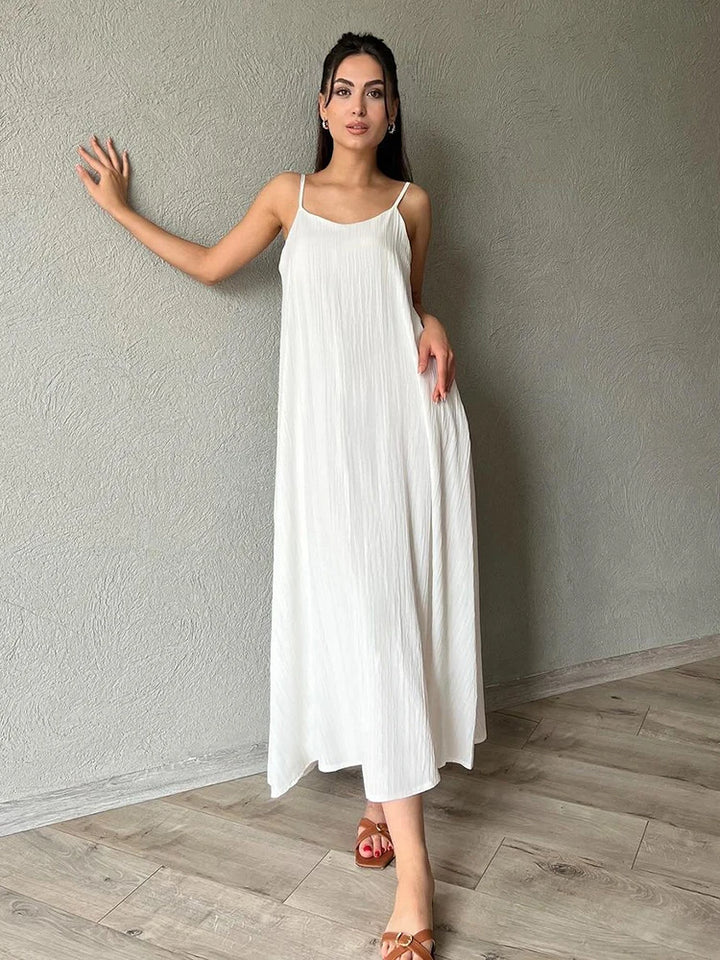 Women's Elegant Pleated Long Nightdress