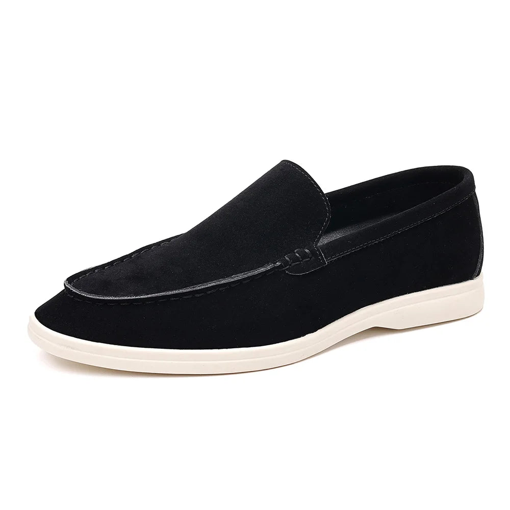 Men's Suede Leather Slip-On Loafers – Classic & Trendy