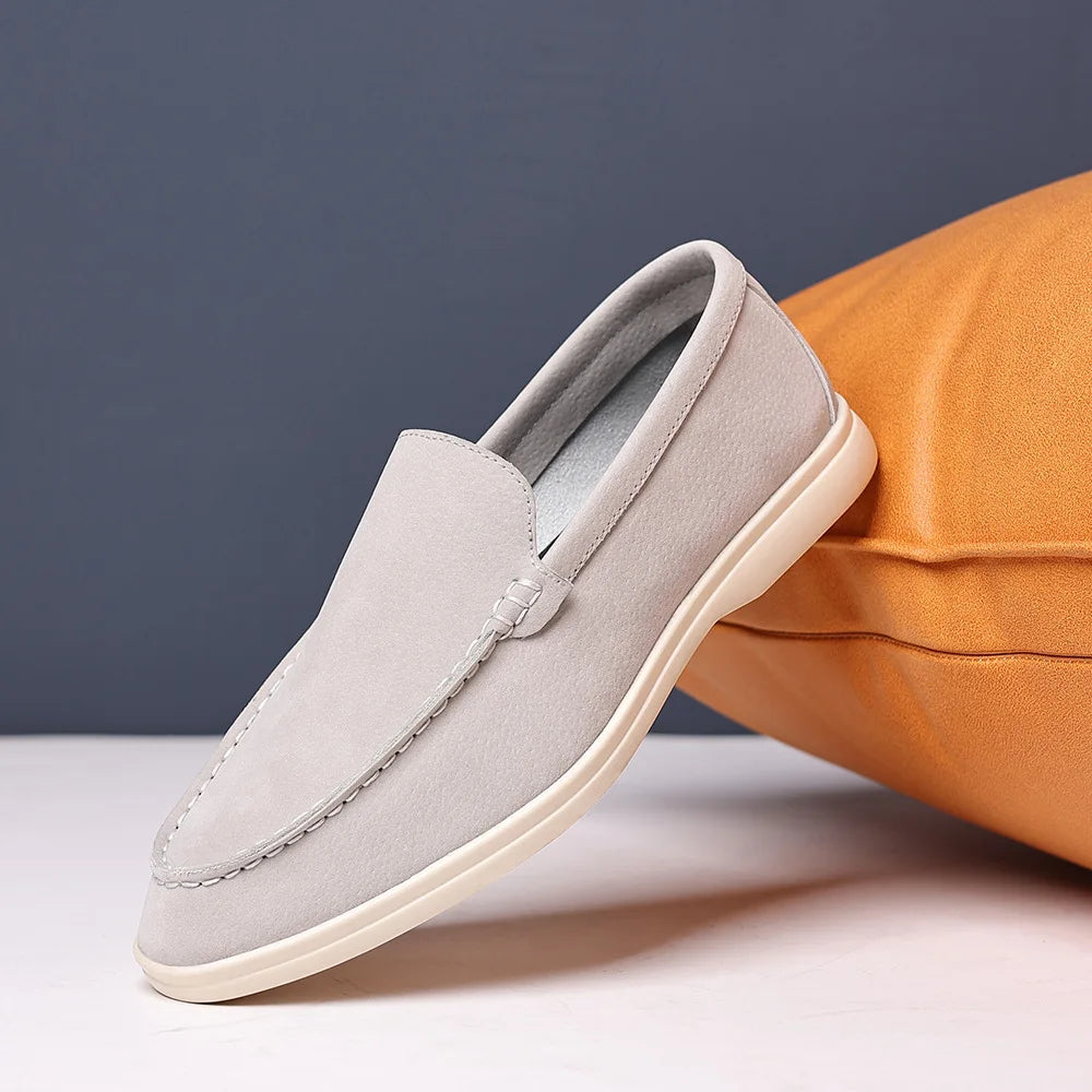 Men's Suede Leather Slip-On Loafers – Classic & Trendy