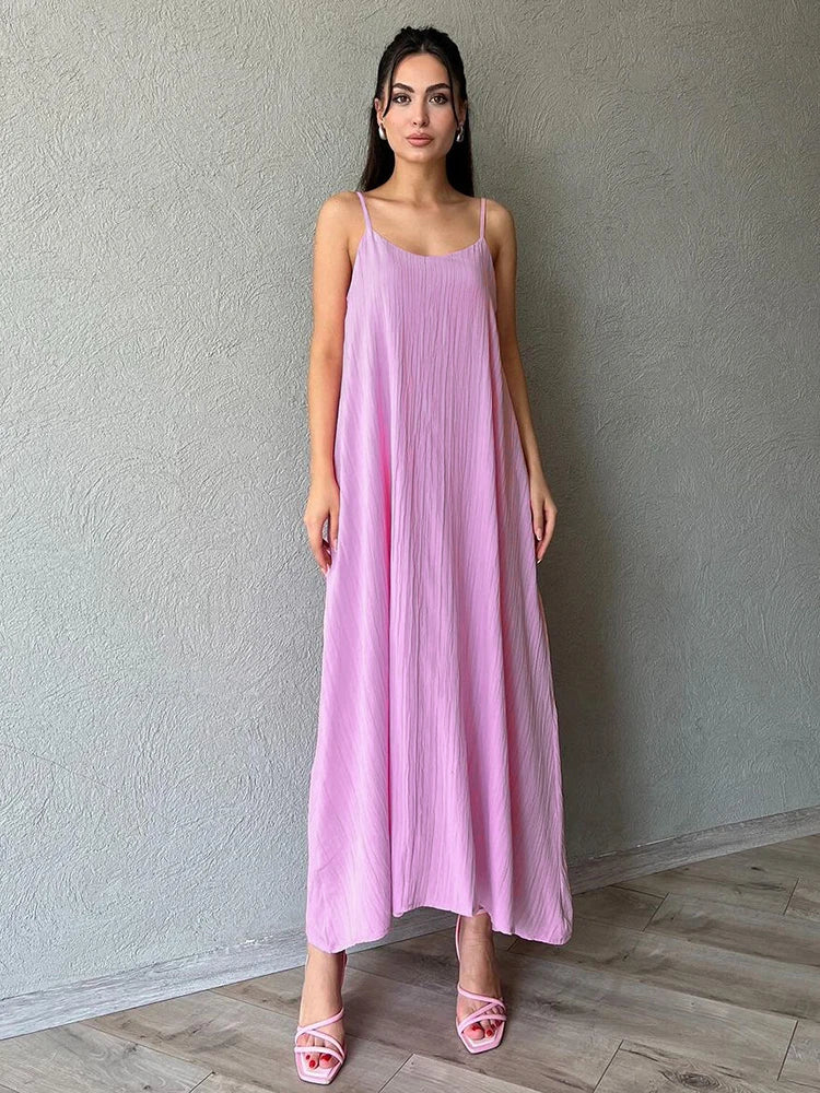Women's Elegant Pleated Long Nightdress