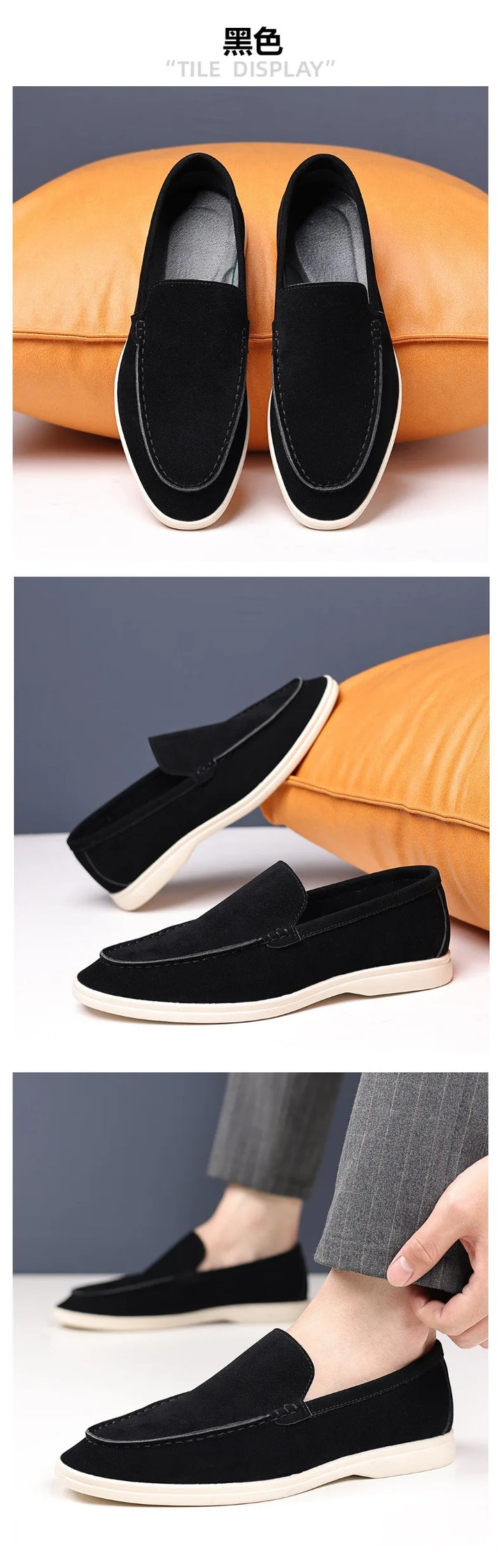 Men's Suede Leather Slip-On Loafers – Classic & Trendy
