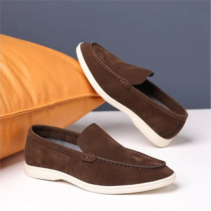 Men's Suede Leather Slip-On Loafers – Classic & Trendy