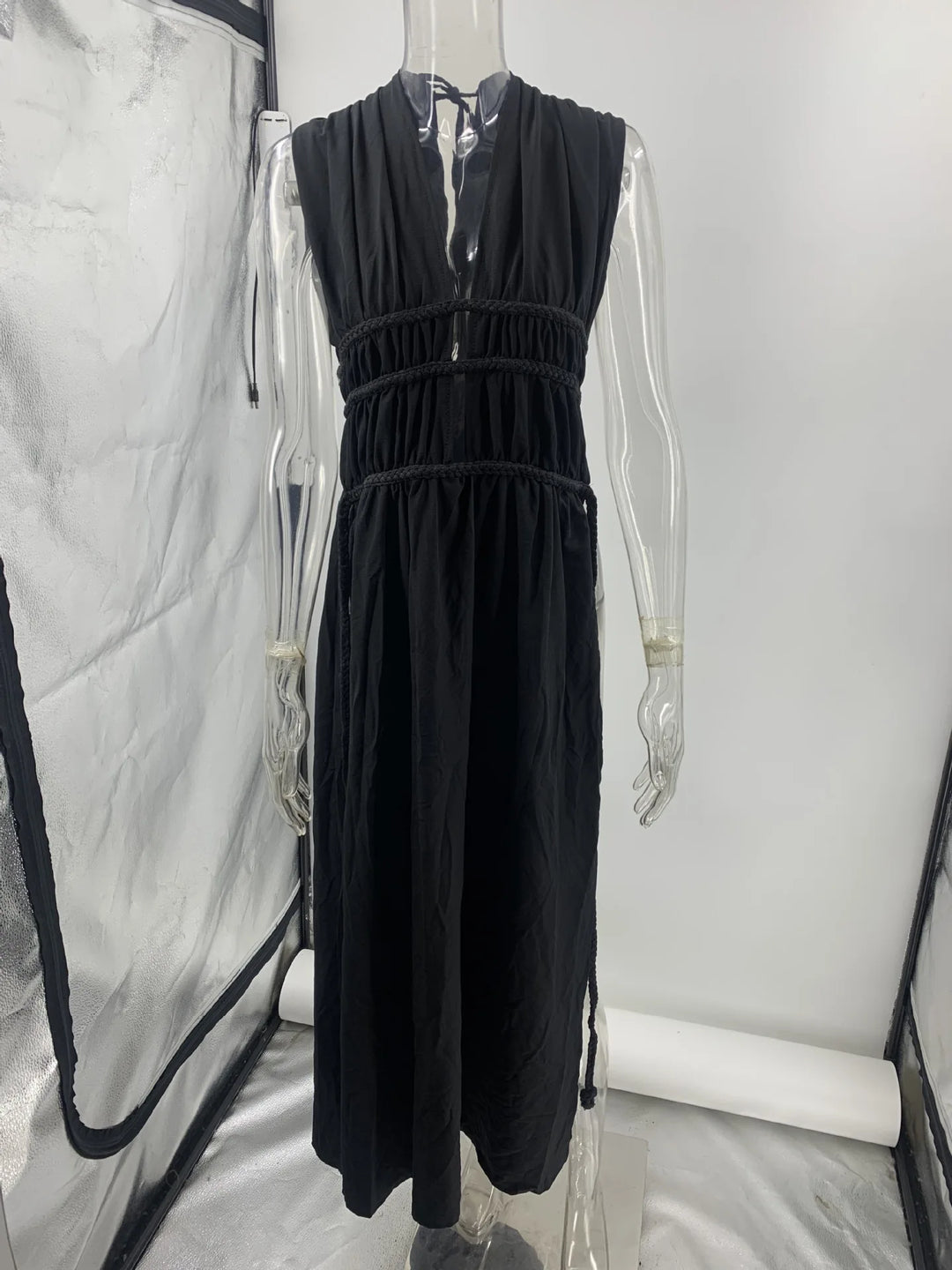 Women's Bohemian Cotton Linen Split Maxi Dress