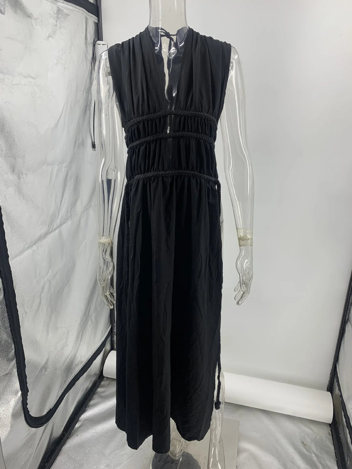 Women's Bohemian Cotton Linen Split Maxi Dress