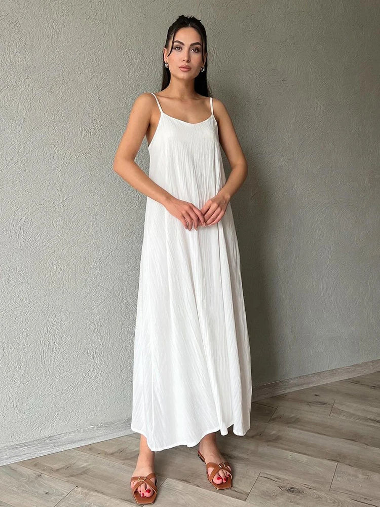 Women's Elegant Pleated Long Nightdress