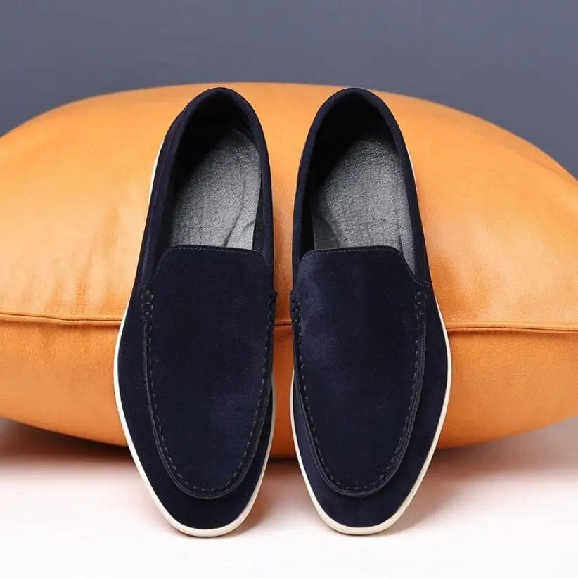 Men's Suede Leather Slip-On Loafers – Classic & Trendy