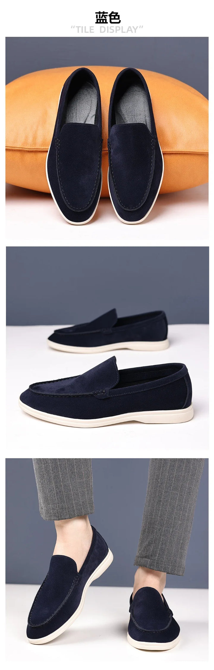Men's Suede Leather Slip-On Loafers – Classic & Trendy